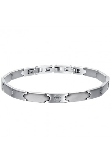 Bracciale Luca Barra Infinito Simbolo Uomo Acciaio Silver BA992
