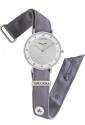 Orologio Colonna Donna Polsino Sartoriale Grigio Cristalli Acciaio GEANLFM