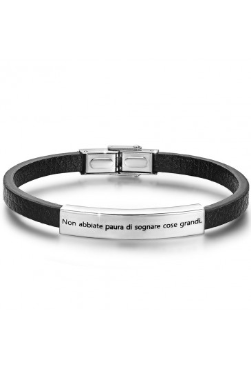 Bracciale Luca Barra Non Abbiate Paura Di Sognare Frase Papa Francesco Acciaio BA1055