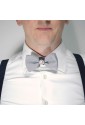 Papillon Uomo Seta Grigio Perla Cammeo Auricolare Musica Note Prodotto Artigianale Regalo Testimoni Matrimonio CVBATFM