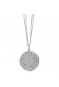 Collana Chanel Luca Barra Charm Cerchio Ondulato Cristalli Acciaio CK1078