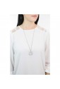 Collana Chanel Luca Barra Charm Cerchio Ondulato Cristalli Acciaio CK1078