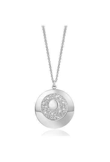 Collana Chanel Luca Barra Charm Cerchio Cristalli Acciaio CK1260