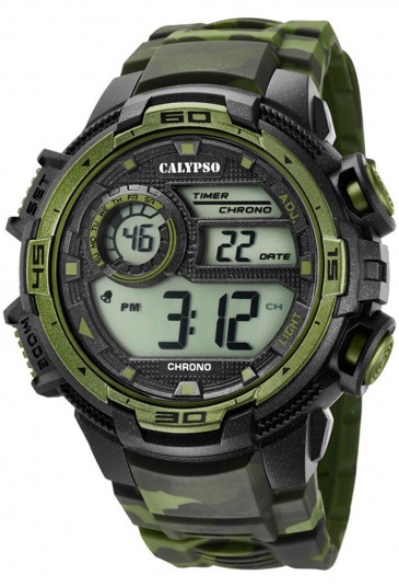 Orologio Calypso Uomo Digitale Camouflage Verde K5723/2