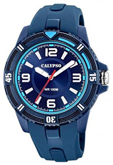 Orologio Da Lavoro Calypso Uomo Solo Tempo Blu Quadrante Blu K5759/2
