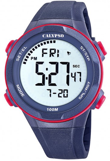 Orologio Calypso Uomo Digitale Crono Allarme Blu K5780/4