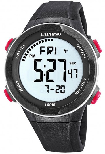 Orologio Calypso Uomo Digitale Crono Allarme Nero K5780/2