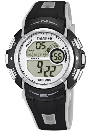 Orologio Calypso Digitale Cronografo Illuminazione Allarma Calendario Cinturino Grigio K5610/8