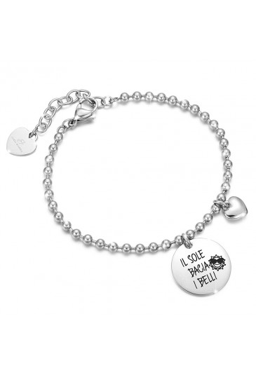 Bracciale Luca Barra Script Ciondolo Incisione Il Sole Bacia I Belli BK1588