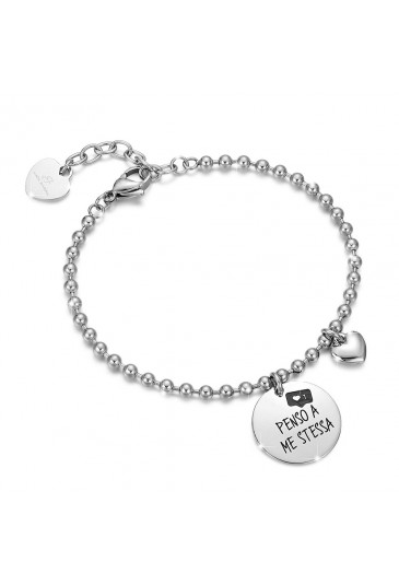 Bracciale Luca Barra Script Ciondolo Incisione Penso A Me Stessa BK1586
