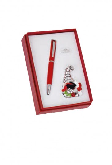 Set Laurea Penna Sfera Portafortuna Cornucopia Rosso LH23PFM