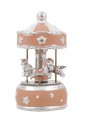 Carillon Musicale Giostra Con Luci Cavalli Rosa Regalo Nascita Bimba BTJUXFM