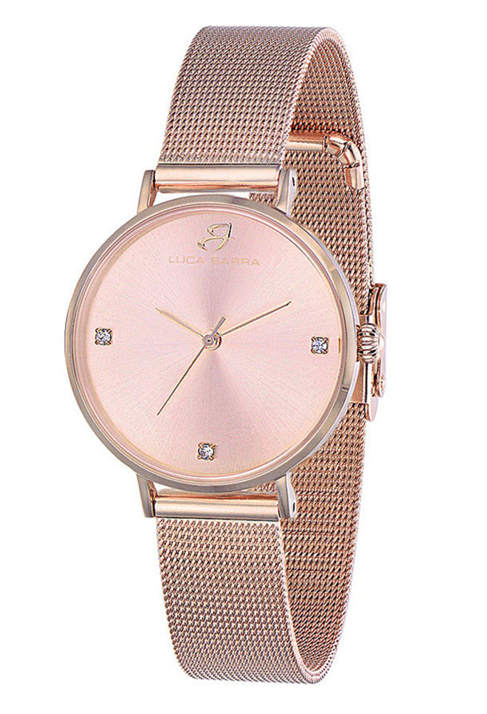 Alienwork Orologio Donna Al Quarzo, Cassa E Maglia In Acciaio Inox, Oro Rosa, Sottile 8mm, Impermeabile 1 ATM - 4