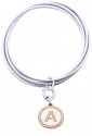 Bracciale Donna Sei Cerchi Rigidi Iniziale White Lettera A Dvccio 7860