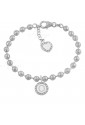 Bracciale Dvccio My Charms Silver Beads Iniziale Lettera A Smalto Bianco GSJM3FM