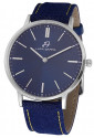 Orologio Luca Barra Uomo Ultrapiatto Acciaio Quadrante Blu Cinturino Jeans BU53