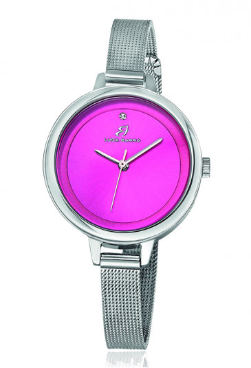 Orologio Luca Barra Quadrante Fuxia Maglia Milano Silver Acciaio BW216