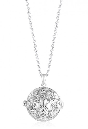 Collana Luca Barra Donna Chiama Angeli Dolce Attesa Quadrifoglio Cristalli Acciaio Silver CK1325