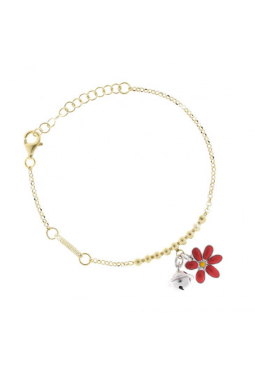 Bracciale Bambina Unoaerre Argento Gold Chiama Angeli Fiore Margherita Rosso RXEAUFM