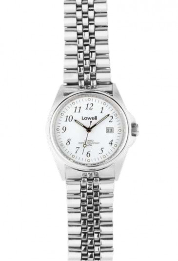 Orologio Lowell Donna Lavoro Quadrante Bianco Datario Acciaio PL4281-80