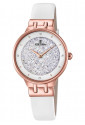 Orologio Festina Donna Quadrante Con Cristalli Swarovski Bianchi Cinturino Pelle Acciaio Rose F20406/1