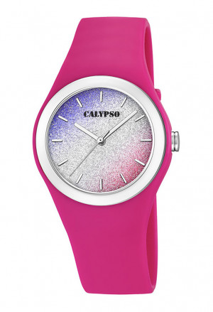 Orologio Calypso Lady Quadrante Glitter Cinturino Fuxia K5754/5