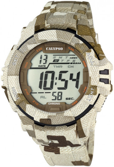 Orologio Calypso Uomo Digitale Impermeabile 10ATM Camouflage Sabbia K5681/2