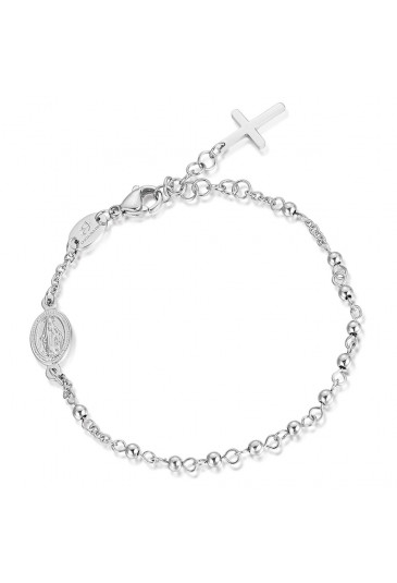 Bracciale Rosario Luca Barra Acciaio Anallergico Sfere Colore Silver BK1711