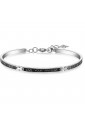 Bracciale Uomo Brosway Collezione Behave Acciaio Lucido Smalto Nero Messaggio Life Begins Each Morning BBH19