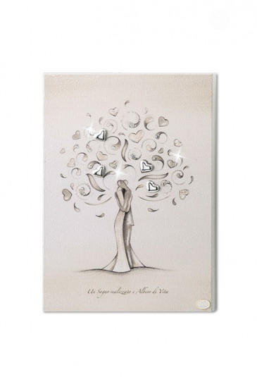 Quadro Albero Vita Coppia Sposi 17X24 Regalo Matrimonio Acca R.244 P