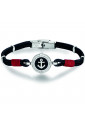 Bracciale Luca Barra Nero Rosso Marinaro Ancora BA1105