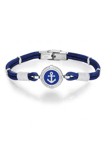 Bracciale Luca Barra Blu Bianco Marinaro Ancora BA1106