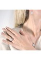 Collana Donna Argento Quarzo Naturale Sfaccettato Colore Bianco Cristalli 0XHI5FM