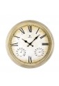 Orologio Da Parete Muro Industrial Shabby Style Igrometro Termometro Colore Panna Diametro 40 Cm Lowell 00835C-CF