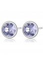 Orecchini A Lobo Brosway Collezione Symphonia Acciaio Cristalli Swarovski Colore Lilla BYM44