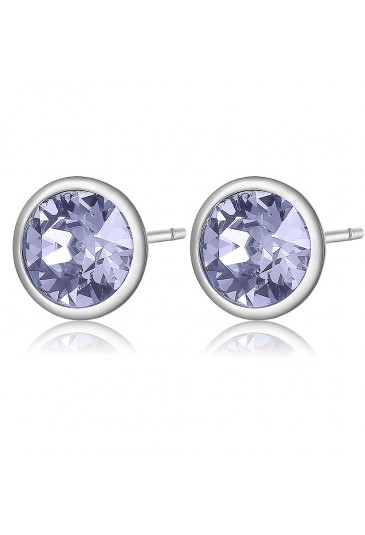 Orecchini A Lobo Brosway Collezione Symphonia Acciaio Cristalli Swarovski Colore Lilla BYM44