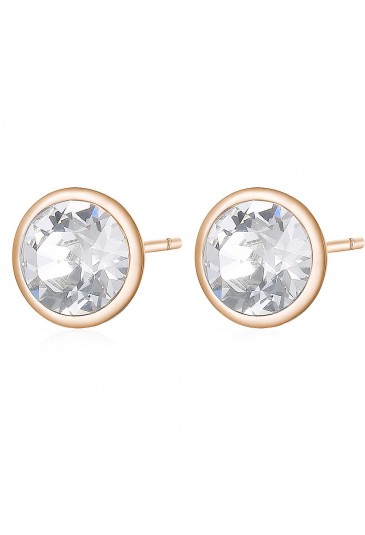 Orecchini A Lobo Brosway Collezione Symphonia Acciaio Rosa Cristalli Swarovski Colore Crystal BYM45