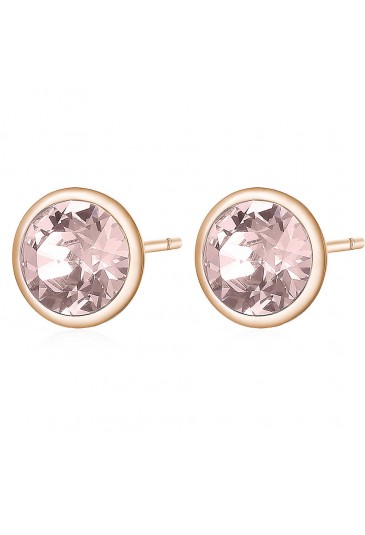 Orecchini A Lobo Brosway Collezione Symphonia Acciaio Rosa Cristalli Swarovski Colore Vintage Rose BYM46
