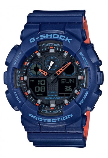 Orologio Casio G-Shock Blu Arancione Uomo GA-100L-2AER