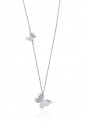 Collana Luca Barra Acciaio Farfalle Glitter Bianchi CK1385