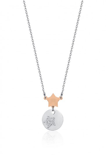 Collana Ciondolo Stella Cristalli Acciaio Luca Barra CK1375