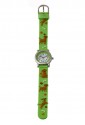 Orologio Bambino Da Polso Acciaio Cinturino Gomma Disegni Colore Cane Verde Lowell JP0550-1