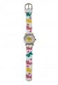 Orologio Bambino Da Polso Acciaio Cinturino Gomma Colore Bianco Disegno Gatto Lowell JP0550-11