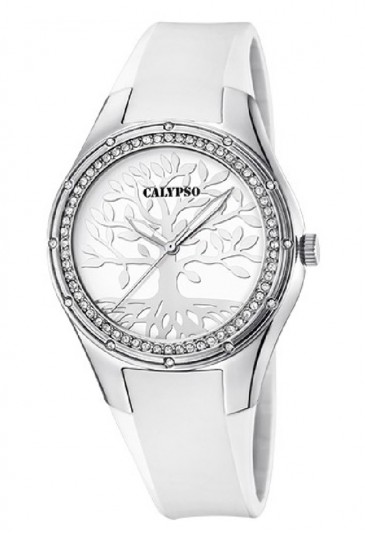 Orologio Calypso Albero Vita Donna Bianco Silver K5721/A