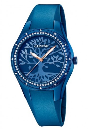 Orologio Calypso Albero Della Vita Cristalli Cinturino Blu Donna K5721/F