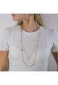 Collana Dvccio Donna Argento Rose Lunga Doppia Lettera M Pietre Arancione 3AHDXFM