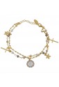 Bracciale Dvccio Donna Argento Gold Due Fili Lettera C Pietre Gialle DZ4HMFM