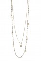 Collana Lunga Dvccio Iris Due Fili Pietre Giallo Argento Gold Lettera A Donna DWCBUFM