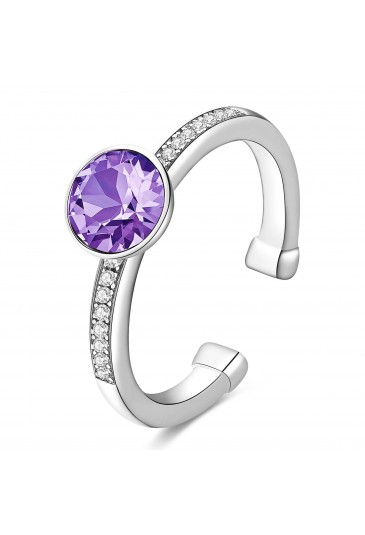 Anello Brosway Tring Argento Cristallo Swarovski Violet Lilla Misura 14 G9TG33B