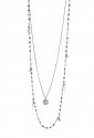 Collana Lunga Dvccio Iris Due Fili Pietre Rosa Argento Lettera R Donna 45CSFFM